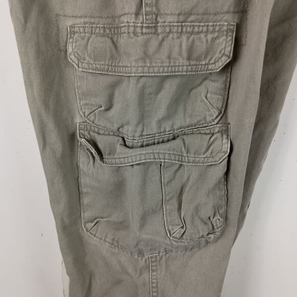 Wrangler Mens Double Utility Cargo Pants Size 34 x 30 Khaki Outdoor Workwear - Picture 3 of 11